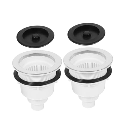 Cabilock 2 Juegos Kit de Drenaje Completo para Fregadero de Cocina con Colador Inoxidable y Tapón Extraíble para Salones de Belleza Recogedor de Cabello para Lavado de Cabello y Gestión de