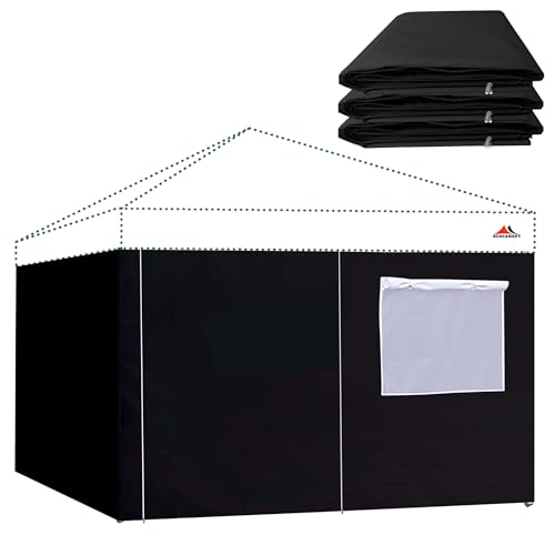 SCOCANOPY Sidewalls 12x12ft Complete Closure Sunwalls for Most 12x12 Canopy Gazebo Tent, 4 Pack SunWalls Only, (Black) by SCOCANOPY - Used condition - US$55.48