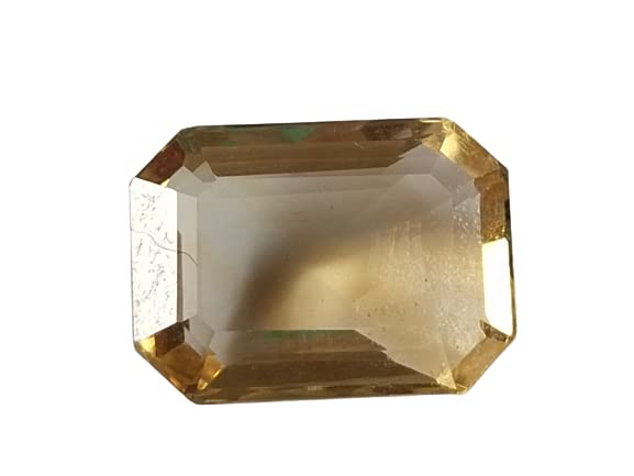 Topaze jaune rectangulaire pour haute joaillerie certifiée