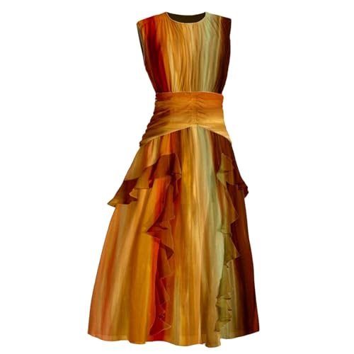 Robe sans manches à une épaule avec imprimé floral jaune et fluide en S