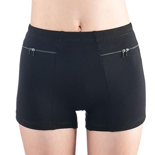sous-vêtements pour Femmes avec Poche Secrète Culotte 2 Paquets Caleçon de Voyage Anti-Pickpocket Short à Poche Secrète (Color : Schwarz, Size : M)
