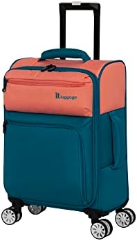 it luggage Duo-Tone 22" Softside Carry-On 8 Wheel Spinner, Peach/Sea Teal