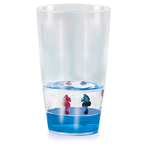 Floatarama Tumbler - Hippocampe de Deluxebase. Verre pour Enfant en Acrylique avec Figurines d'Animaux Flottants. Gobelet océan de 250 ml sans BPA, vaisselle pour enfants et adultes