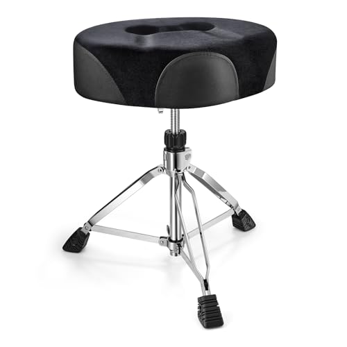 Donner Saddle Drum Throne, Drum Stool with Thickened Memory Foam Ergonomic Seat, Height Adjustable...