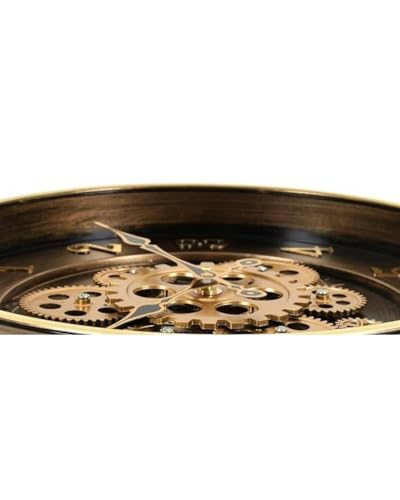 Image of Vintage Rotating, Big Size Moving Gears Wall Clock, (40 cms) 16 Inch Round Brown Mechanical Gear Design, Decorative Analog Clock for Living Room Office Hall (Oxidize Copper)