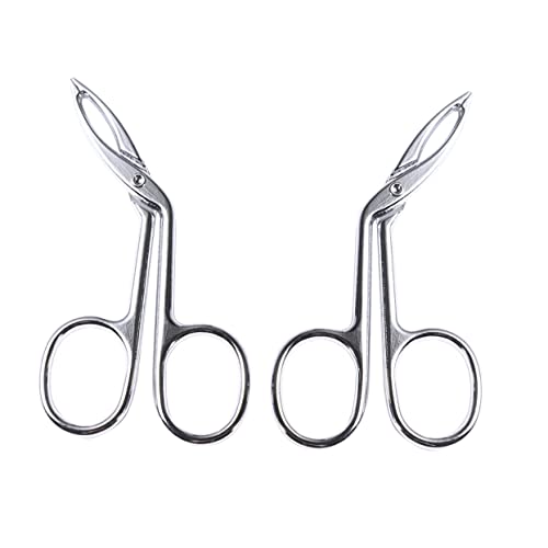 CALLARON 2pcs Eyebrow Tweezers with Slanted Tip for Removal for Routine and Facial Grooming Needs Silver