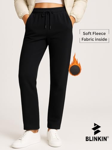 Image of BLINKIN Women's Fleece Track Pants | Warm Winter Joggers with Pockets | Soft Cosy Sweatpants & Gym Pants for Women (248)