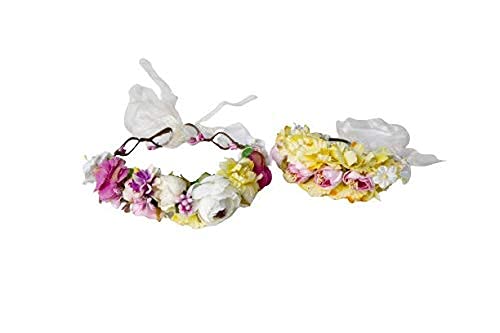 CHARISMOMIC Rhinestone Bridal Headband Yellow & Pink Color with Adjustable Ribbon for Women (2pcs) (B08VRYCGTV) Amazon Price History, Amazon Price Tracker