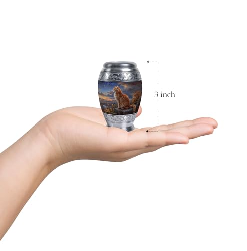Image of Enigmatic Pet Urn Cat Urns for Ashes - Small Urn - Ash Keepsake - Urns for Human Ashes Adult Female - Cremation Urns Adult - Funeral Urn Ashes (Size - 3inch,4pcs)