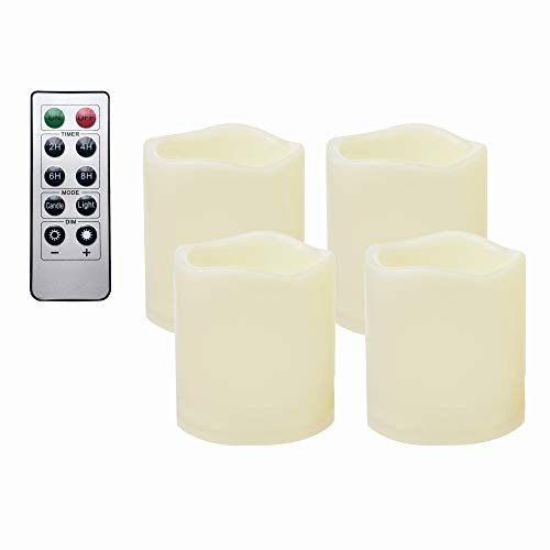 Four iZAN 3-by-3-inch battery-operated LED pillar candles