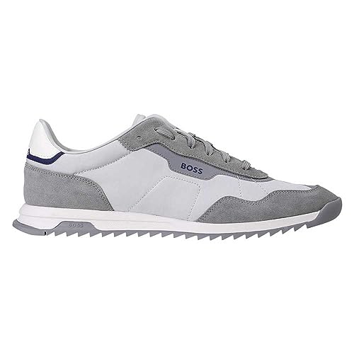 Image of BOSS Men's Zayn Low Profile Suede Leather Two Tone Sneaker