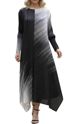 Women's Casual Long Sleeve Maxi Dress Wrinkle-Free Elegantly Classy Flowy One Size Dresses 2025 Fall New