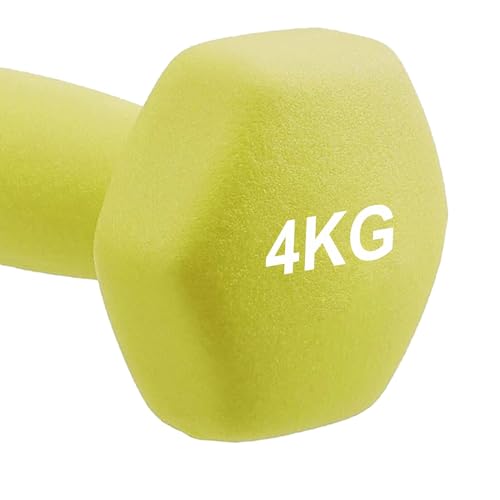 Image of Amazon Brand - Solimo Neoprene Dumbbell 4 Kg, Set of 2 (Green)