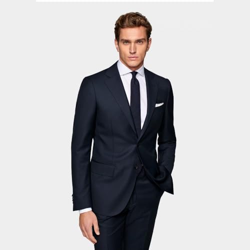 SevenBoy Men's 2-Piece Suits Slim Fit 2 Button Dress Suit Jacket Blazer & Pants Set2