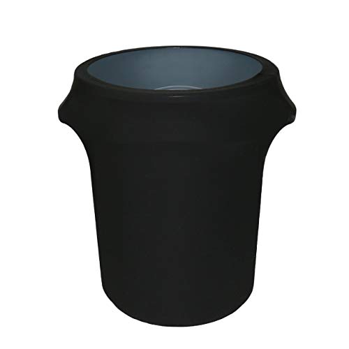 Image of YOUR CHAIR COVERS - 32 Gallon Stretch Spandex Fitted Trash Can /Waste Container Cover - Black (Cover ONLY, Trash CAN NOT Included)