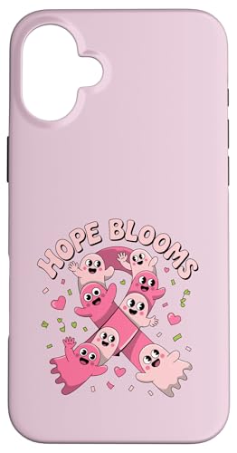 Cute Pink Ghosts Breast Cancer Awareness Halloween Ribbon Custodia per iPhone 16 Plus