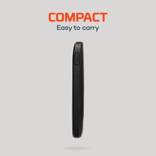 NEBO 5K 5000mAh Power Bank | 18.5Wh Capacity, 2-Way Output Charging, Durable USB & USB-C Ports, Portable iPhone & Android Phone Charger, TSA Approved Travel Essential