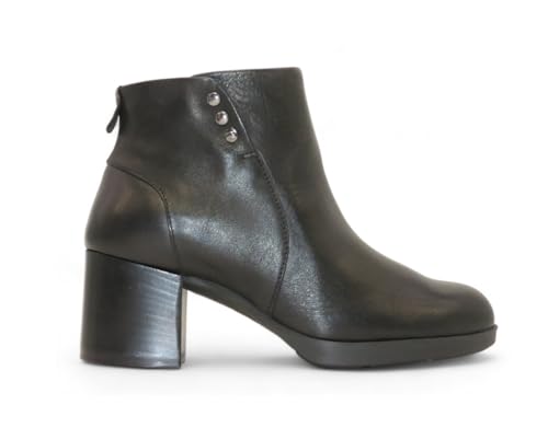 Bottines femme en cuir noir Melluso Z252Z talon confortable