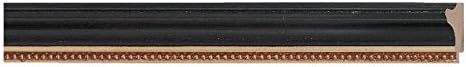 CountryArtHouse Picture Frame Moulding (Wood) 100ft bundle - Traditional Black Finish - 1.5" width - 3/8" rabbet depth