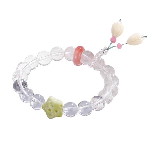 Bague yanyuan en quartz clair étoile feng shui et magnolia pour l'équilibre des chakras