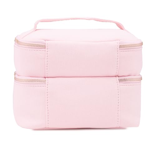 Image of Caprese Keats Large Vanity Case | Stylish & Spacious Travel Vanity Bag for Women with Secure Zip Closure | Ideal for Casual Outings or Special Events (Pink)