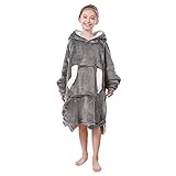 Pawque Wearable Blanket Hoodie for Kids, Super Warm and Cozy Oversized Sweatshirt, Double Sided...