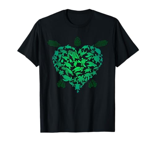 Divertido regalo de tortuga marina para hombres y mujeres, amantes del corazón Camiseta