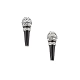 chelseachicNYC High Gloss Karaoke Microphone Stud Earrings (Silver)