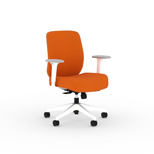 Image of HON Altern Ergonomic Fabric Office Chair, Low‑Back Desk Chair with Adjustable Arms, Seat Slide, Synchro‑Tilt, Rolling Computer Seat for Home Office, White Frame, Apricot
