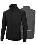 33,000ft Men's Cycling Jacket Long Sleeve, Waterproof Running Bike Vest Outerwear Reflective Windpro