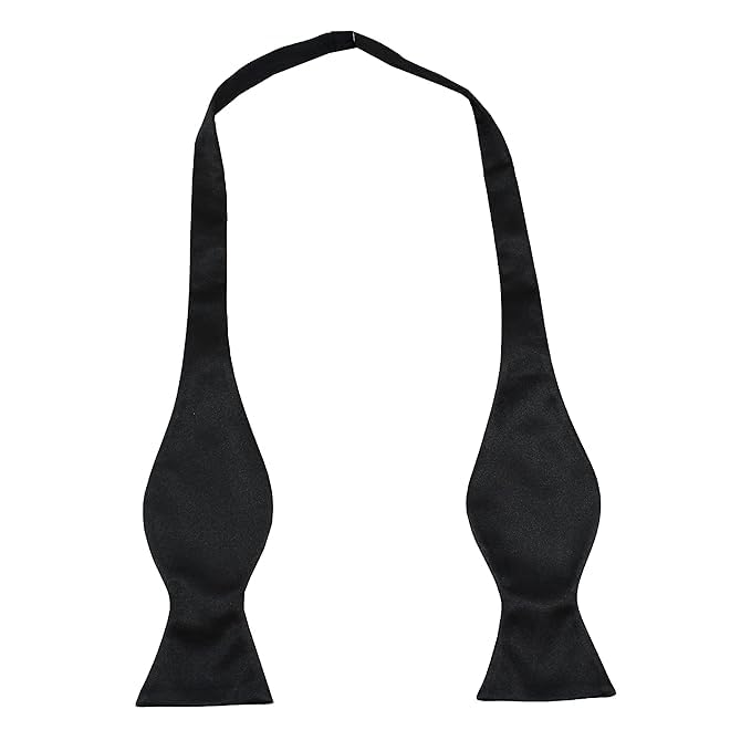 Self Tie Boy Tie For Men Black Colour Solid Bow Tie for Men Fancy Open Bow Adjustable Bow Tie Free Size