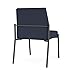 Lesro Mystic Reception Waiting Room Armless Guest Chair/Charcoal Steel/Blue