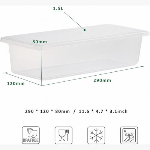 Image of Fridge Organizer with Removable Drain Plate and Secure-Sealing Lids, Fridge Storage Boxes for Fresh Fruits and Vegetables, Food Container Box Set (2)