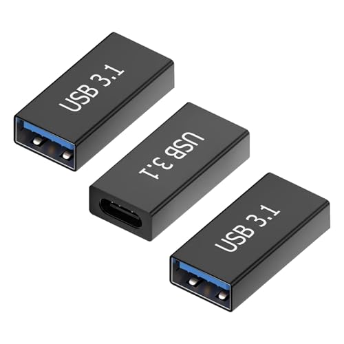 3 Pezzi Adattatori da USB C a 3.0,USB 3.1 femmina a 3.0 femmina,OTGs DataSync Convertitori Trasferimento Dati 10 Gbps Sincronizzazione Dati Super Veloce per Laptop,Tablet,Smartphone,Alimentazione