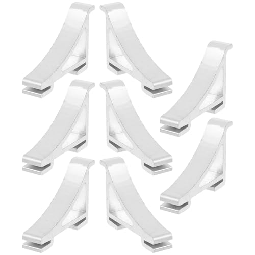 Gadpiparty 8 Ganchos de Soporte para Congelador de Aluminio Nº4, Clips Resistentes para Estantes de Frigorífico, Accesorios para Organización Doméstica, Juego de 8 Piezas para Cocina