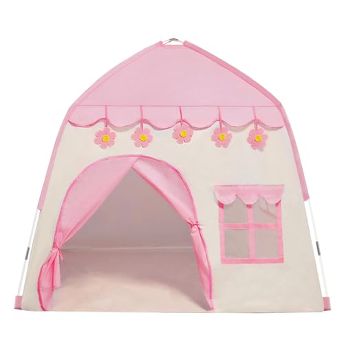 Image of TTLOJ Kids Gift Play Tent with Small Lights, Princess Crown & Wand, for Girls Boys, Princess Playhouse, Pink Castle, Fairy Tale Teepee Tent, Indoor Outdoor, Birthday