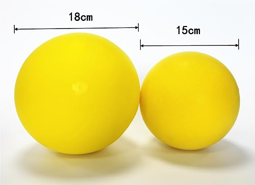 Aiyouwei weicher, geräuschloser Schaumstoffball, Schwammball, Indoor-Aktivitätsball, Kickball, Dodgeball, Spielplatzball (gelb, 15cm)