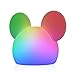 Disney Mickey Mouse Squishy Light, Color Changing, Night Light for Kids, USB Lamp, Battery Operated, Dimmable, Ideal for Bedroom, Playroom, Living Room, and More, 66944