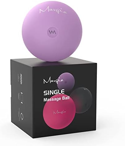 Maxgia 3" Single Massage Ball, 5 Speeds Vibrating Massage Ball Roller for Trigger Point Therapy, Deep Tissue Massager for Back, Neck, Foot, Myofascial Release, Pain Relief, Muscle Recovery,Purple