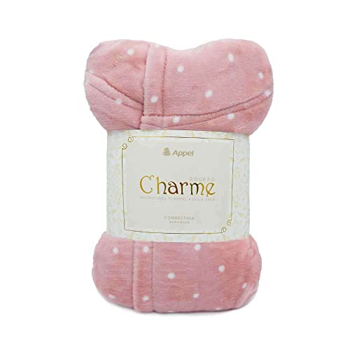 Roupão c/Capuz Flannel Charme Adulto Appel - Poa Rosa