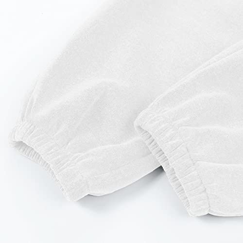 DDDHL Calça capri feminina de moletom com cintura alta para ioga e treino, Branco, XXG