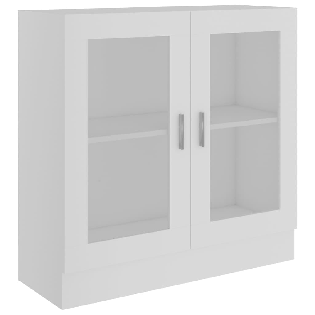 Bücherregale mit 2 Glastüren, Bücherschrank Display Lagerregal Lagerregal Aktenschrank für Wohnzimmer Schlafzimmer Büro - Weiß - 80cm H