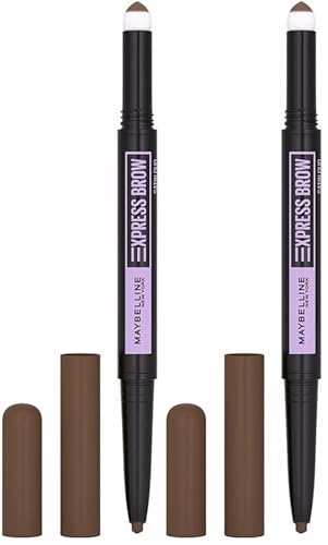 Maybelline New York - El Lápiz De Cejas Automático Express Brow Satin Duo 025, Brunette (Paquete de 2)