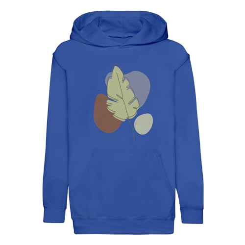 Sweat à capuche enfant feuille tropicale en molleton premium doux