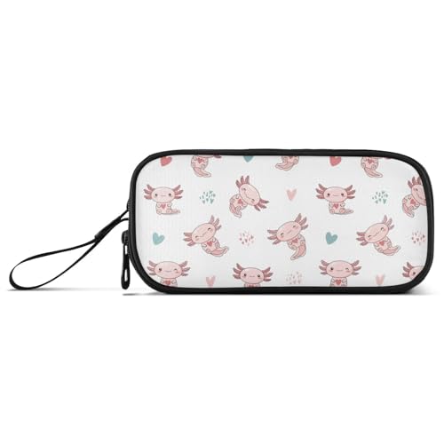 Image of J JOYSAY Axolotl Hearts White Pencil Case Large Big Capacity Pen Marker Organizer for Girls Boys Storage Marker Box Stationery for Office Kids Adults
