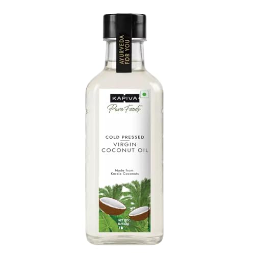 Image of Kapiva Virgin Cold-Pressed Coconut Oil, 100% Pure, Unrefined, Vegan, Keto Friendly, 1000ml, for Cooking, Hair and Skin Care