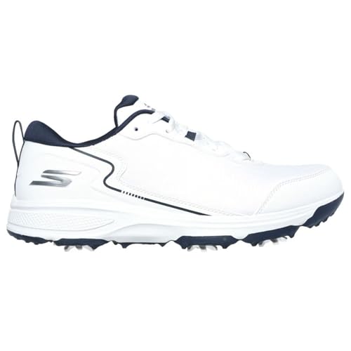Skechers Men's Torque Sport Fairway Relaxed Fit Spiked Golf Shoe Sneaker, White Navy, 9