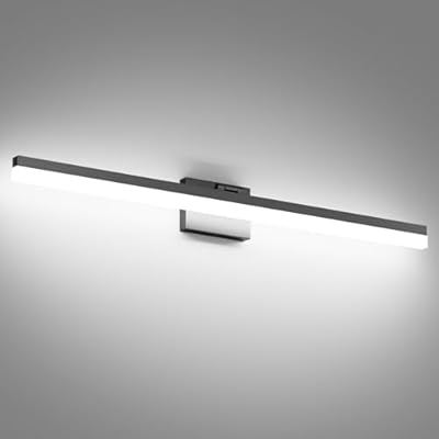 Ralbay 40inch Modern LED Black Vanity Lights Modern Led Black Bathroom Vanity Lighting Fixtures Over Mirror (White Light 6000K)