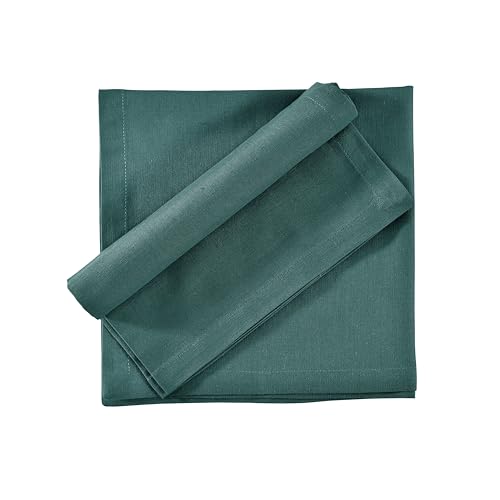 Image of FINGERCRAFT Table Napkins 18x18 Inches Set of 6 Cotton Linen Blend Fabric Dinner Cloth Napkins Washable and Reusable, Good Absorbency for Home, Parties, Hotels (Teal)