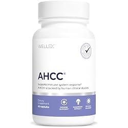 AHCC Supplement - Maximum Strength - Natural Immune Support Extract - Maintains Natural Killer Cell Activity - 20+ Human Research Studies - 60 Veggie Capsules (1 Pack)
